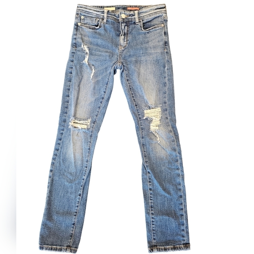 Pilcro Slim Boyfriend Crop Distressed Womens Denim Jean